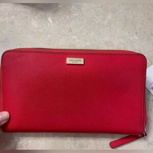 Kate Spade Vibrant Red Zip Wallet